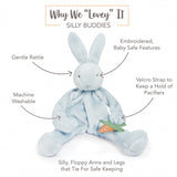 Bunnies By The Bay | knuffeldoekje met speenhouder Konijn blauw