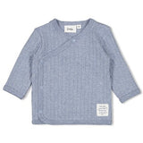 Feetje | Overslag shirt rib | Blue oceaan | Blauw melange