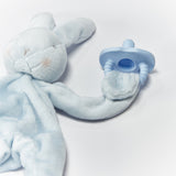 Bunnies By The Bay | knuffeldoekje met speenhouder Konijn blauw