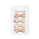 Rockahula | Flora linnen mini bow clips