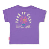 Jubel | T-shirt met backprint | Rolling into spring | Paars