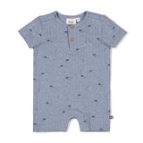 Feetje | Kort pakje rib AOP | Blue oceaan | Blue melange