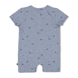 Feetje | Kort pakje rib AOP | Blue oceaan | Blue melange