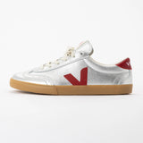Veja | Small Volley O.T. Leather Silver Pekin