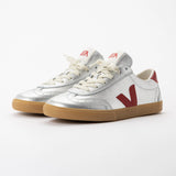 Veja | Small Volley O.T. Leather Silver Pekin