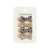 Rockahula | Leopard Shimmer Mini Bow Clip Set