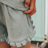 Your wishes | Ruffle short ocean | Textured jersey