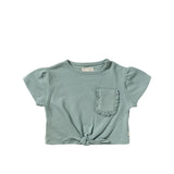 Your wishes | Front tie shirt ocean | Textured jersey