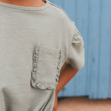 Your wishes | Front tie shirt ocean | Textured jersey