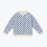 Arsene & Les Pipelette | Sweatshirt Checkered Terry Cobalt