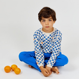 Arsene & Les Pipelette | Sweatshirt Checkered Terry Cobalt