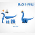 Hey Clay | Dino Brachiosaurus | 3 potjes
