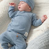 Feetje | Overslag shirt rib | Blue oceaan | Blauw melange