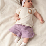 Feetje | T-shirt met crochet zakje | Flower ranch | Offwhite