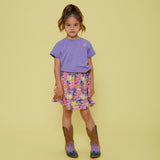 Jubel | T-shirt met backprint | Rolling into spring | Paars