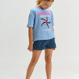 The New | Prima regular fit denim short | Medium Blue denim
