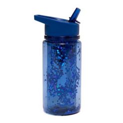 rietjesbeker blauw glitter