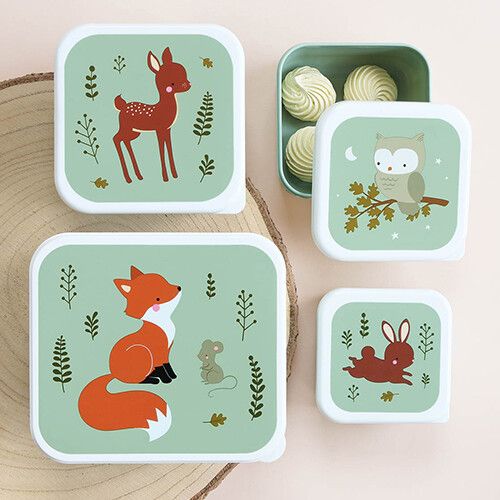 Little Lovely | Lunch & Snack box Set | Forest Friends - Afbeelding 3