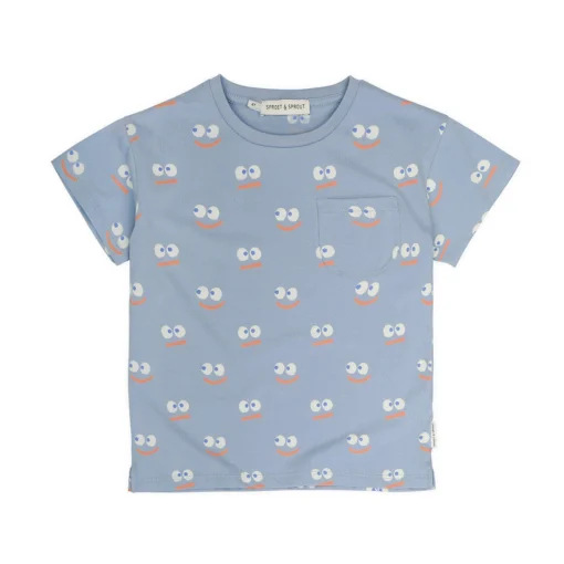 Sproet & Sprout | Raglan Sweatershirt Smiley Misty Blue